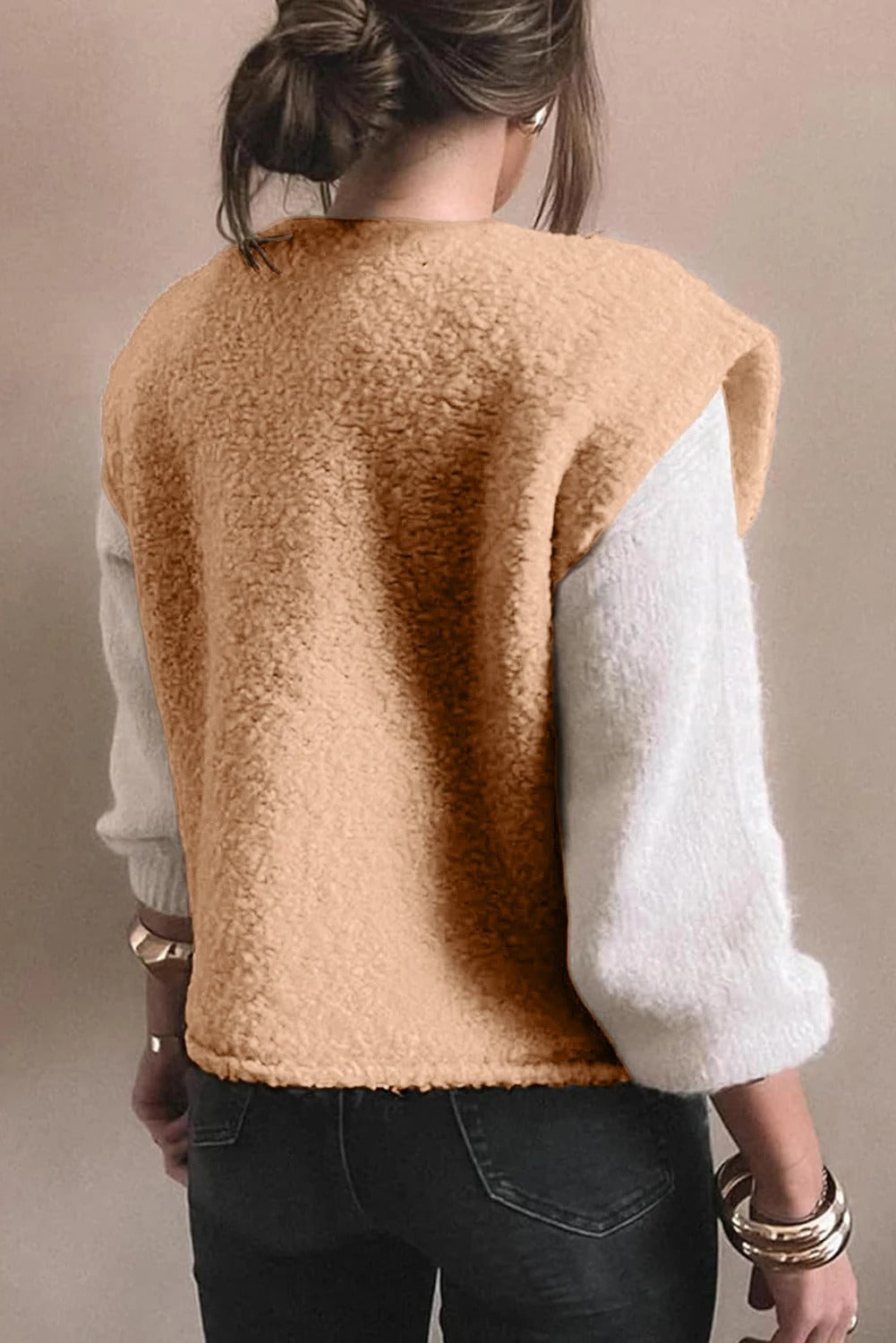 Women's Solid Color Versatile Button Warm Vest