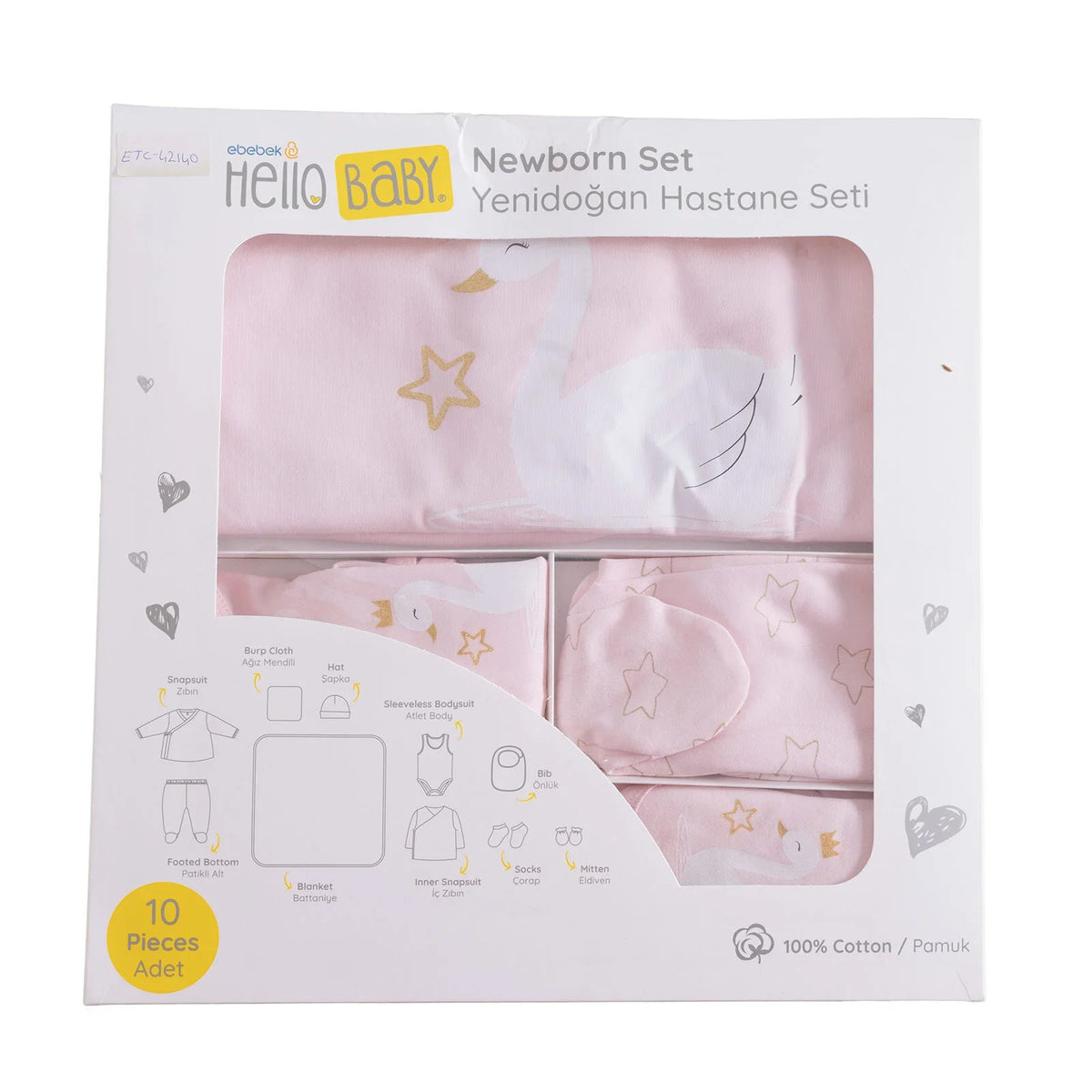 HelloBaby 10 Piece Envelope Neck Baby Hospital Bag Set (Newborn)