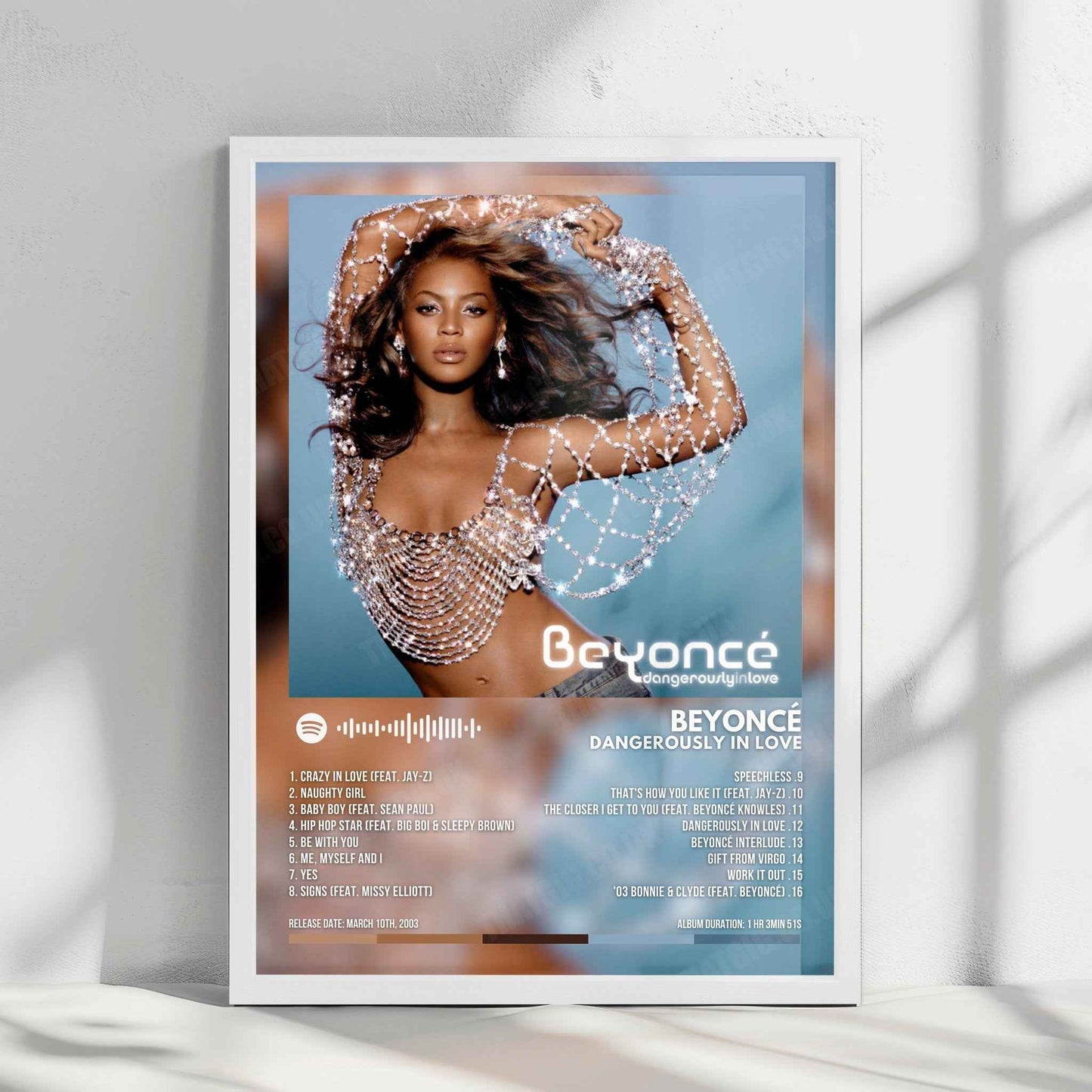 Beyoncé "Dangerously In Love" Album Cover Poster - with Complete Tracklist
