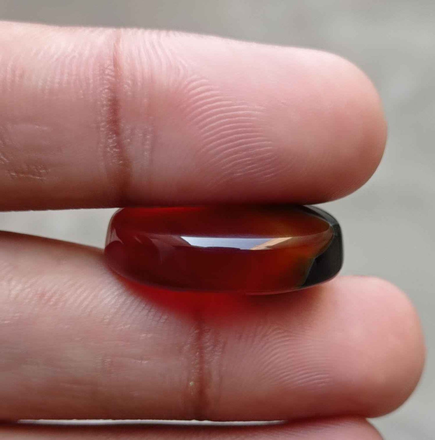 35.8ct Bi-Color intense Red/Black Agate Cabochon - Sulaimani Aqeeq - 26x21x8mm