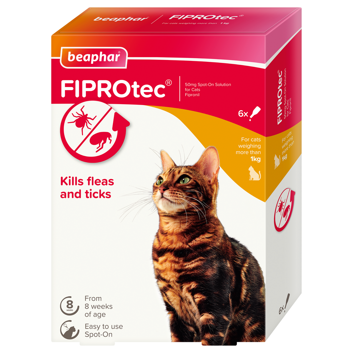 Fiprotec Spot On Cat 6 Treatment - Case of 6