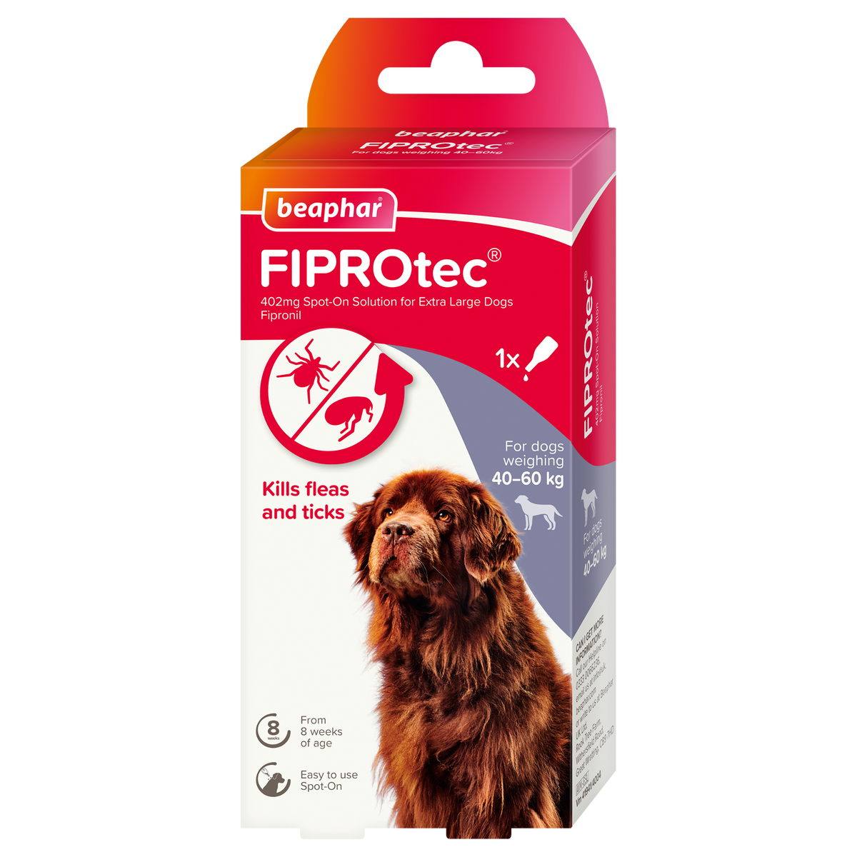 Fiprotec Spot On Extra Large Dog 1 Treatment - Case of 6
