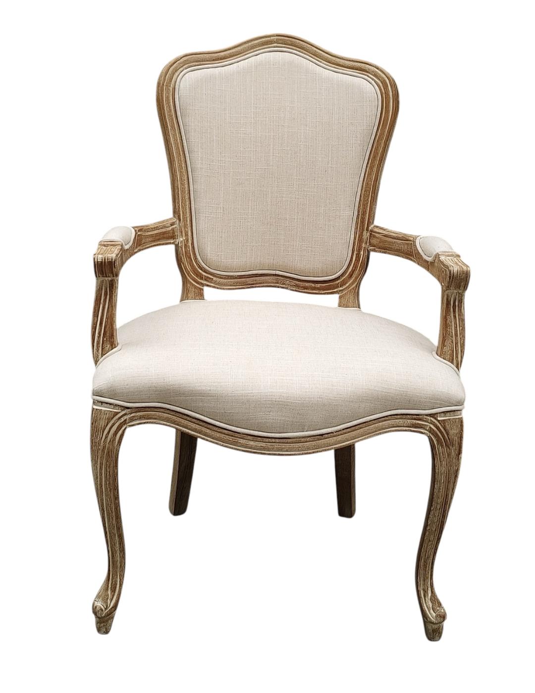 95CM LINEN FABRIC LOUIS CHAIR