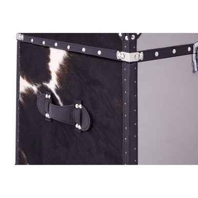 Kensington Townhouse Black And White Genuine Cowhide Storage Trunk Set