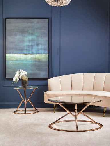 Allure Corseted Round Rose Gold Coffee Table
