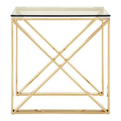 Allure Champagne Gold Cross Legs End Table