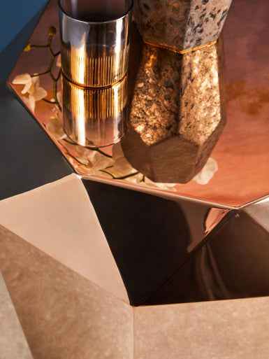 Allure Rose Gold Diamond Cut End Table