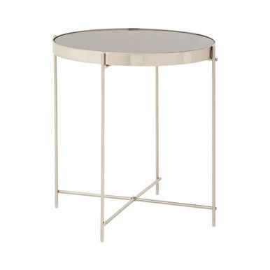 Allure Grey Mirror Low Side Table