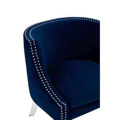 Clarence Blue Curved Chair