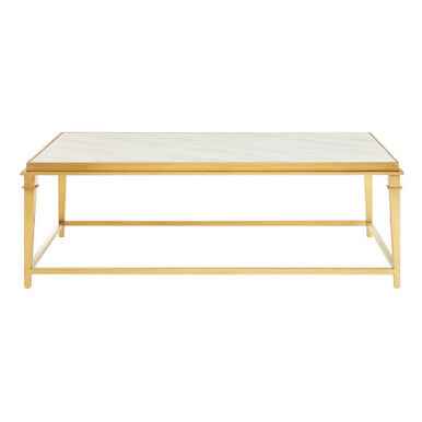 Alvaro Rectangular Coffee Table With White Marble Top