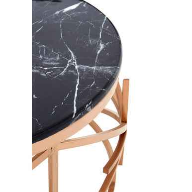 Alvaro Black Marble And Rose Gold Coffee Table
