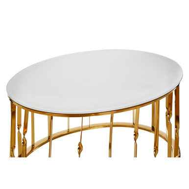 Arezzo Round Coffee Table With Gold Finish Frame