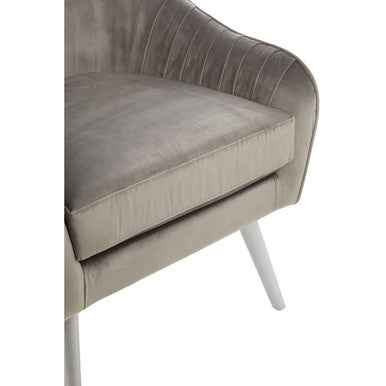 Louxor Grey Velvet Chair