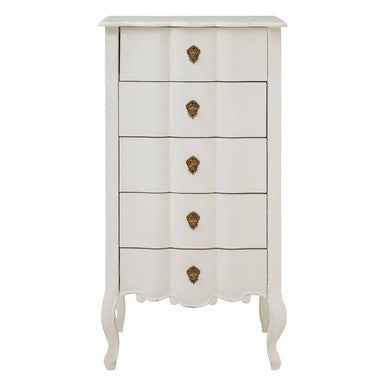 Loire 5 Drawer White Chest