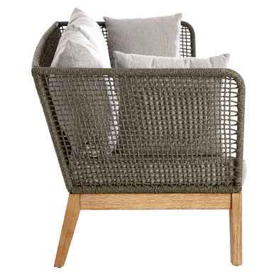 Opus 3 Seat Grey Sofa with Wooden Legs