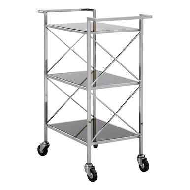 Hoffmann Black Mirrored Glass 3 Tier Trolley.