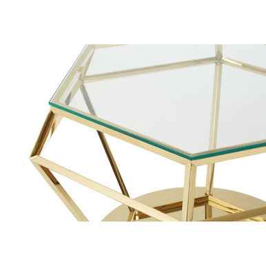 Allure Large Gold Finish Diamond End Table