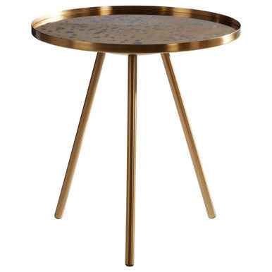 Corra Gold Finish Side Table