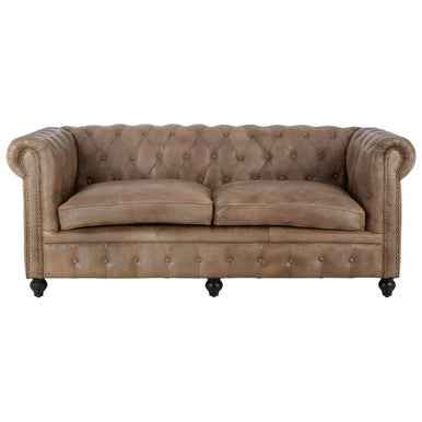 Buffalo 3 Seat Light Brown Leather Sofa