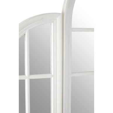 Fret Flat Wood White Finish Mirror