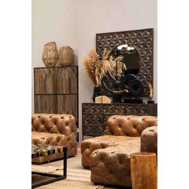 Solana Brown Mango Wood Wall Mirror