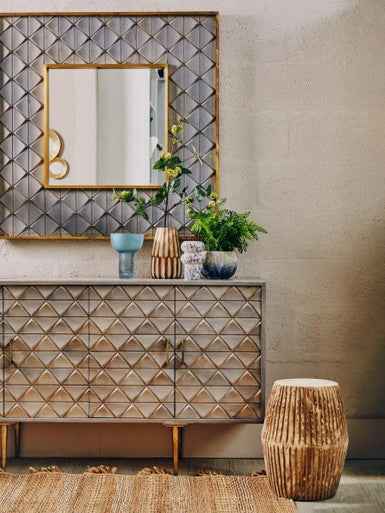 Siro Mango Wood Square Wall Mirror