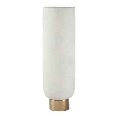 Callie White and Gold Large Pedestal Vase.