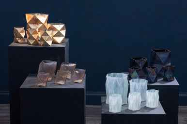 Rambia Set Of 3 Pink Glass Candle Holders