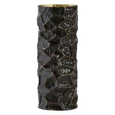 Akola Largemetal Vase In Black And Gold