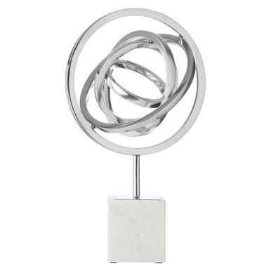 Mirano Silver Finish Spiral Sculpture