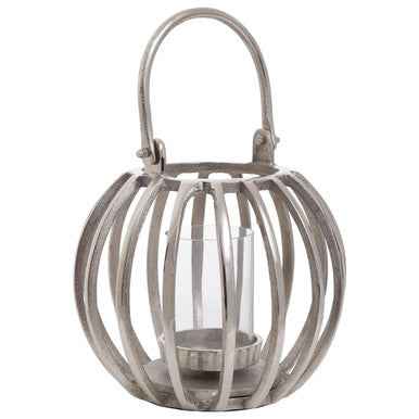 Aura Small Silver Finish Lantern
