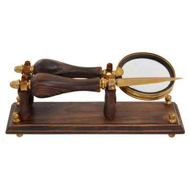 Churchill Brown Mango Wood Magnifying Glass and Letter Opener