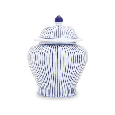 Damson Small White And Blue Ceramic Jar