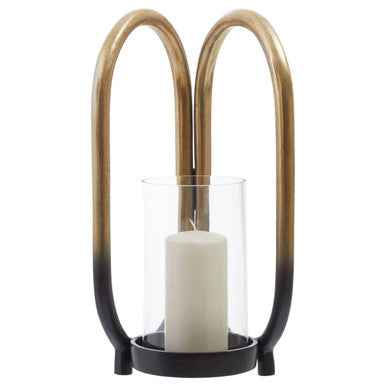 Deomali Small Ombre Black and Gold Finsh Candle Holder