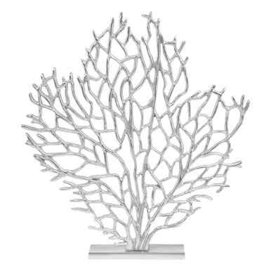 Prato Large Silver Nickel Finish Coral Sculpture