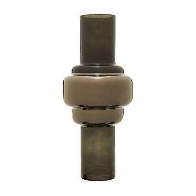 Cayden Large Smoked Black And Silver Vase