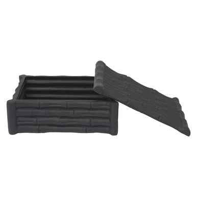 Hiba Small Black Finish Bamboo Effect Trinket Box