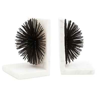 Mirano Set Of Two Black Finish Starburst Bookends