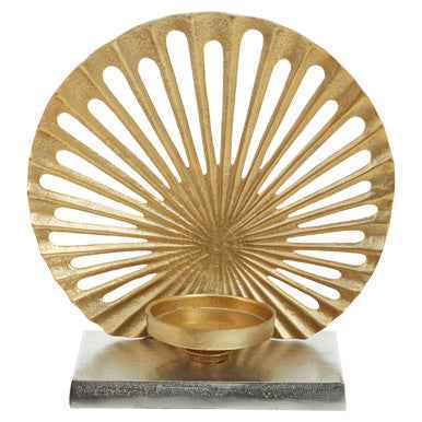 Dion Large Two Toned Silver and Gold Finish Candle Holder