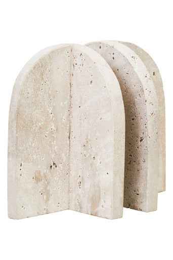 Tibor Travertine Set of 2 Arched Bookends