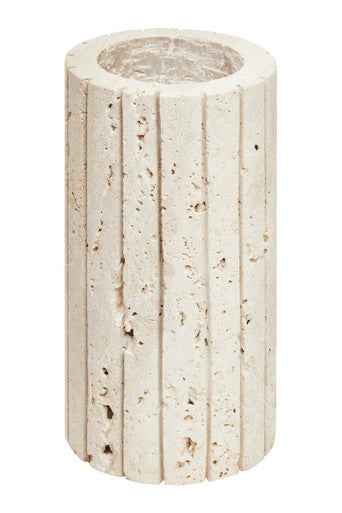 Tibor Travertine Ribbed Vase