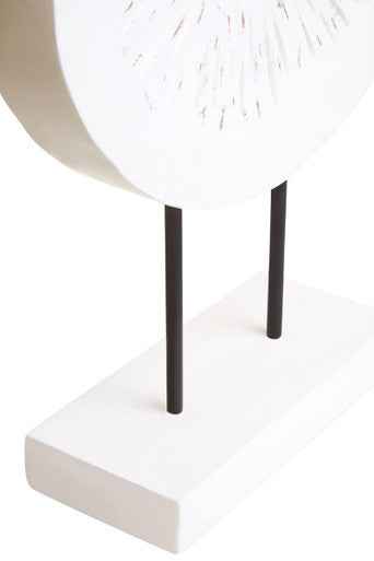 Fidel Small Distressed White Mango Wood Sculpture