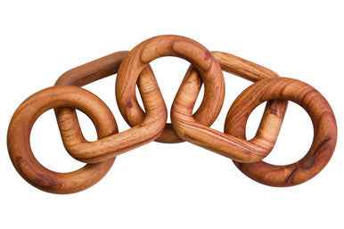 Cato Brown Wood Five Link Chain Decor