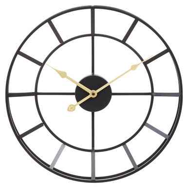 Kent Small Black Finish Metal Wall Clock