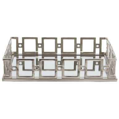 Rhoda Rectangle Nickle Finish Mirror Tray