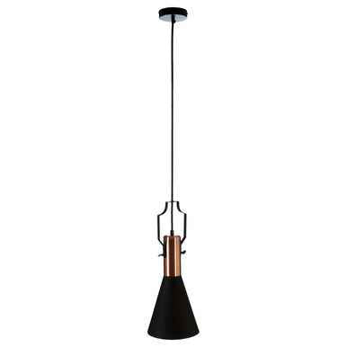 Argo Small Pendant Light in Black and Copper.