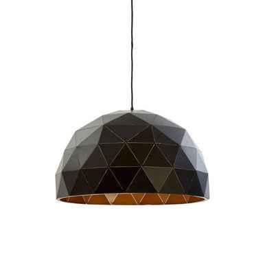 Mateo Large Black and Copper Dome Pendant Light