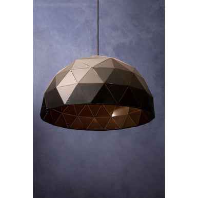 Mateo Large Black and Copper Dome Pendant Light