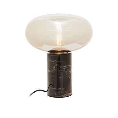 Marmo Black Marble Table Lamp With Glass Shade