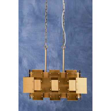 Karlo Metal Brass Finish Pendant Light With Eight Bulbs